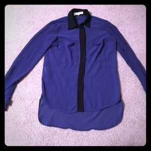 BCBGeneration Blue sheer XXS button down